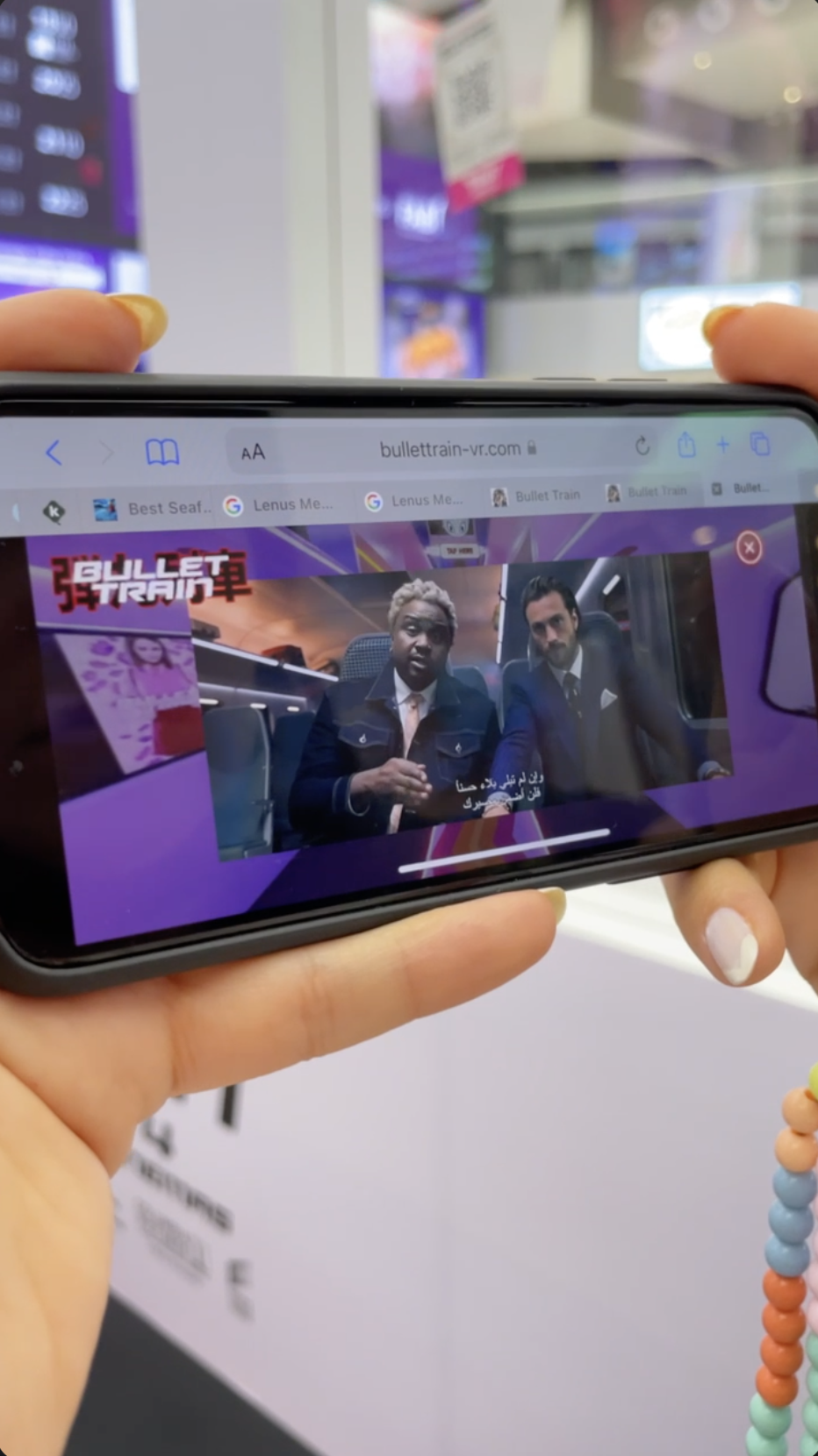 Moviegoer plays our Bullet Train 350 VR directly from their mobile web browsers. Moviegoer plays our Bullet Train 360 VR directly from their mobile web browser.