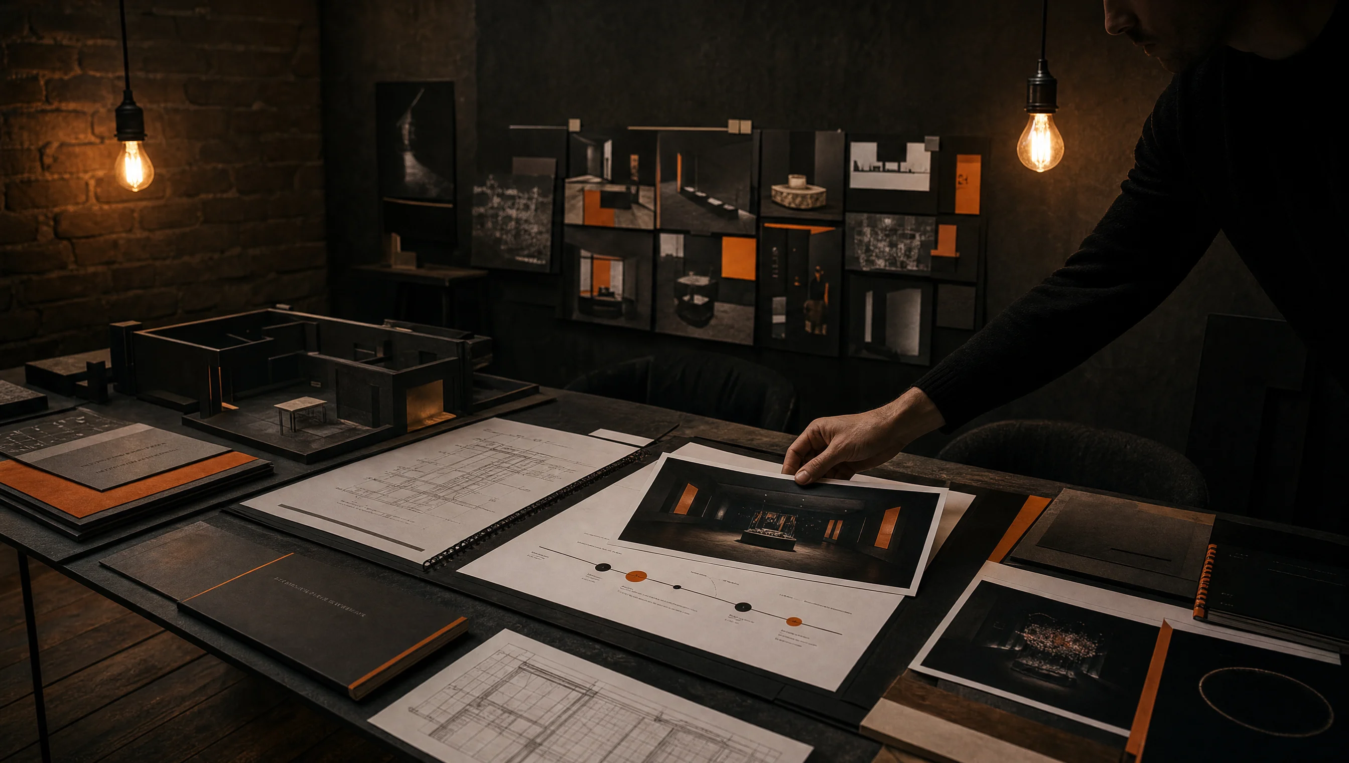 Immersive exhibition deliverables, curatorial concept, scale model and fabrication drawings at the Almost Impossible studio